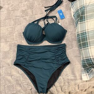 Cupshe Dark Teal Bikini Set